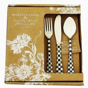 MacKenzie-Childs Black and White enamel Flatware Set
